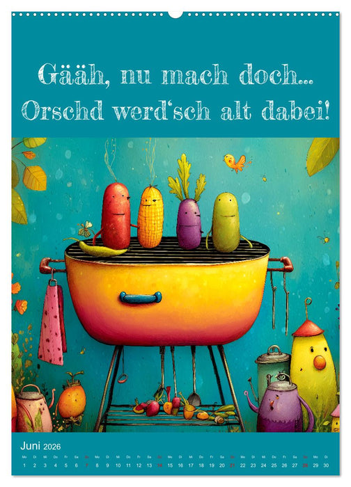 Erzgebirge mei Haamit - Mundart-Kalender mit sächsischem Humor (CALVENDO Premium Wandkalender 2026)