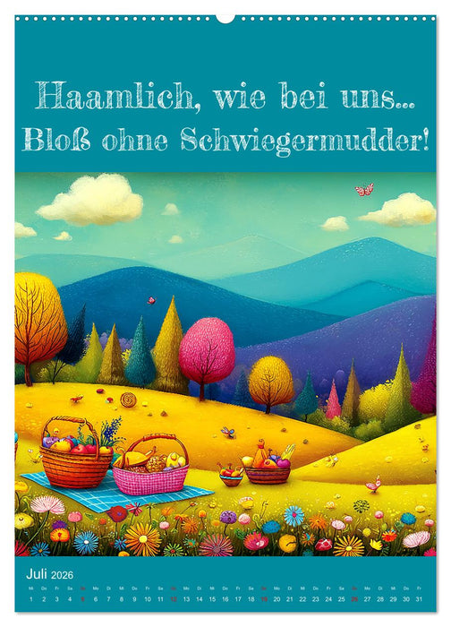 Erzgebirge mei Haamit - Mundart-Kalender mit sächsischem Humor (CALVENDO Premium Wandkalender 2026)