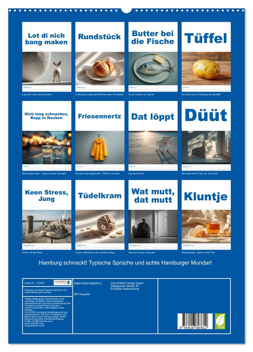 Hamburg schnackt! Typische Sprüche und echte Hamburger Mundart (CALVENDO Premium Wandkalender 2026)