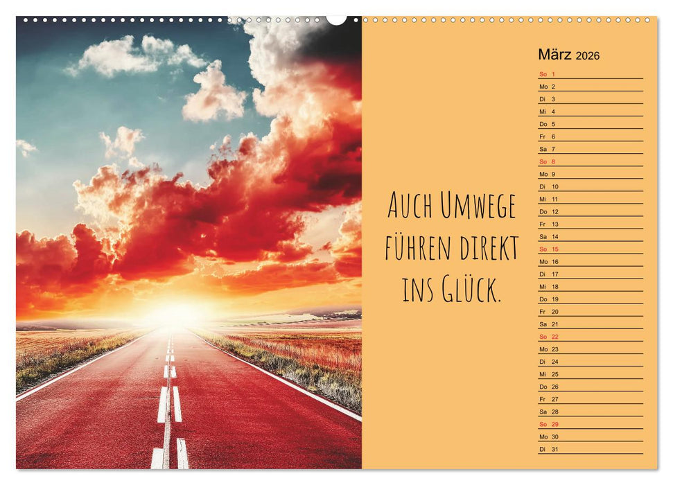Eine Portion Glück - Motivationskalender fürs ganze Jahr (CALVENDO Premium Wandkalender 2026)
