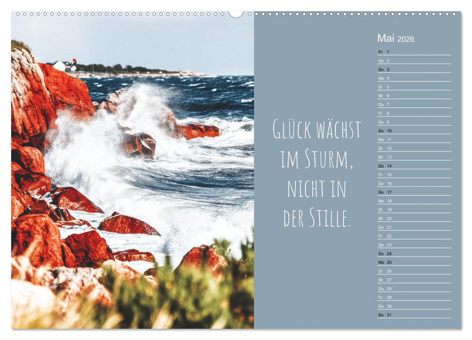 Eine Portion Glück - Motivationskalender fürs ganze Jahr (CALVENDO Premium Wandkalender 2026)