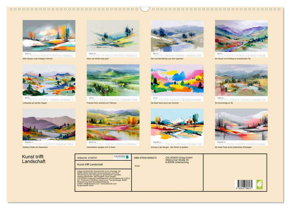 Kunst trifft Landschaft (CALVENDO Wandkalender 2026)