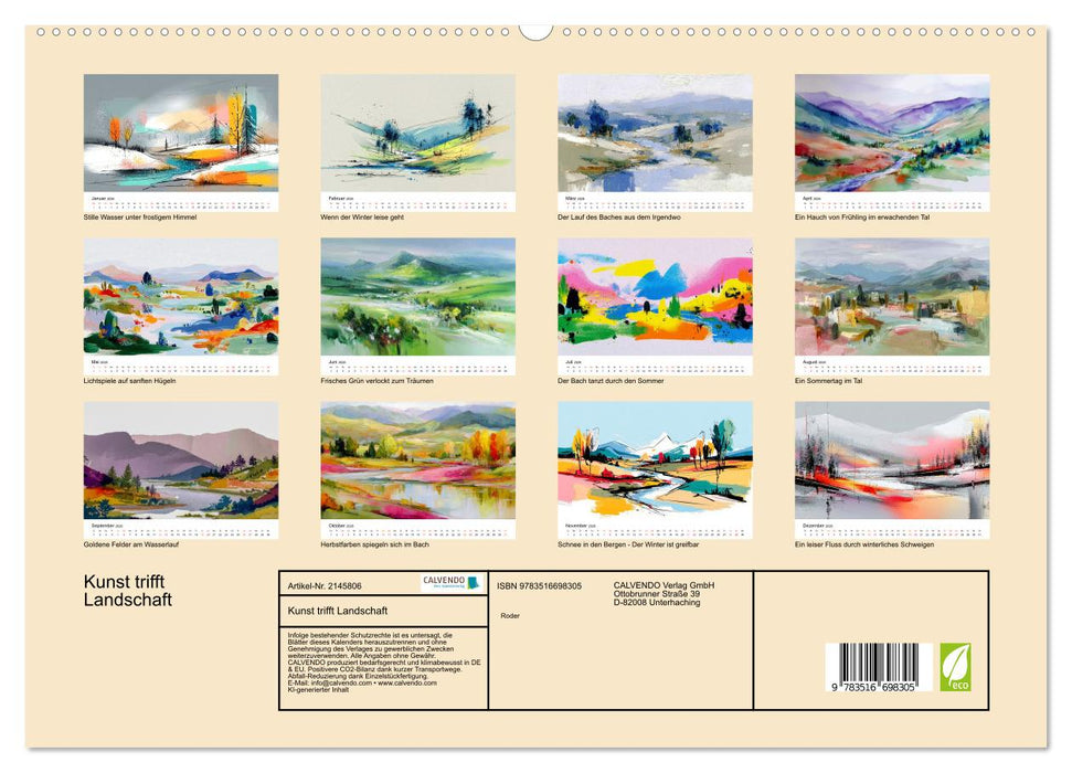 Kunst trifft Landschaft (CALVENDO Premium Wandkalender 2026)