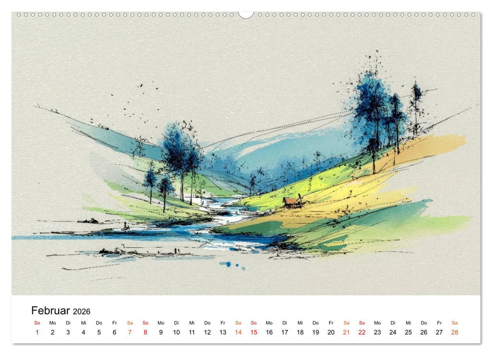 Kunst trifft Landschaft (CALVENDO Premium Wandkalender 2026)