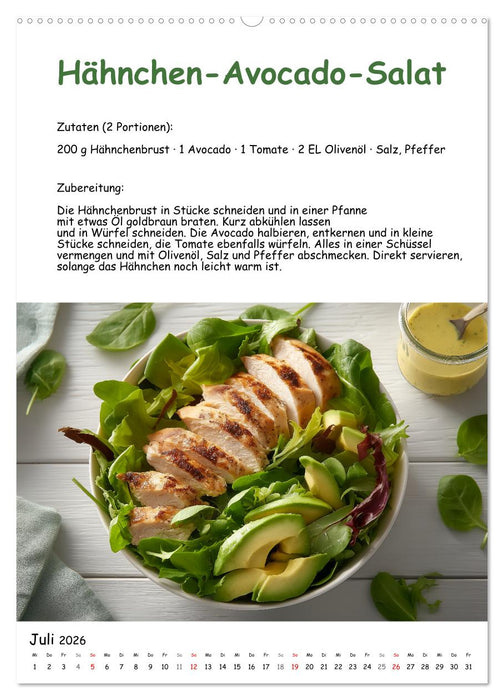 Low Carb - Rezepte ohne Kohlenhydrate zum Abnehmen (CALVENDO Premium Wandkalender 2026)