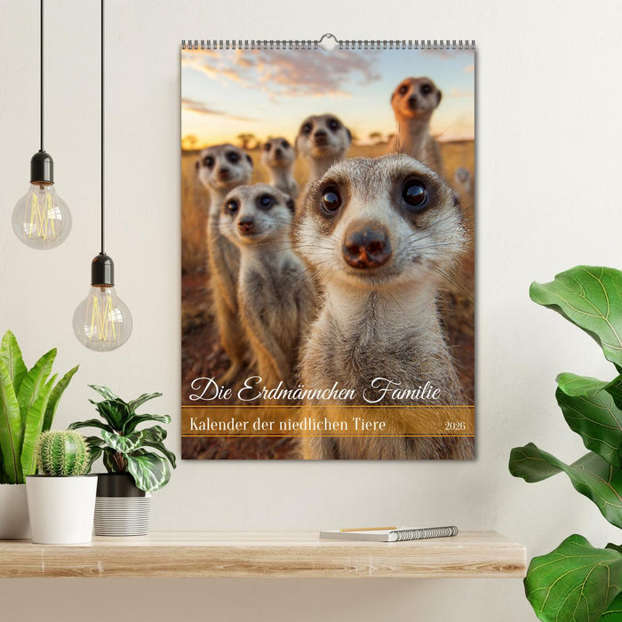 Die Erdmännchen Familie - Kalender der niedlichen Tiere (CALVENDO Wandkalender 2026)