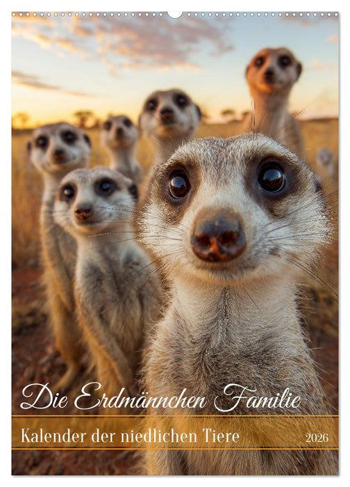 Die Erdmännchen Familie - Kalender der niedlichen Tiere (CALVENDO Wandkalender 2026)