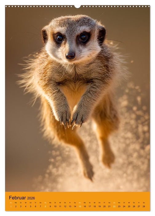 Die Erdmännchen Familie - Kalender der niedlichen Tiere (CALVENDO Wandkalender 2026)