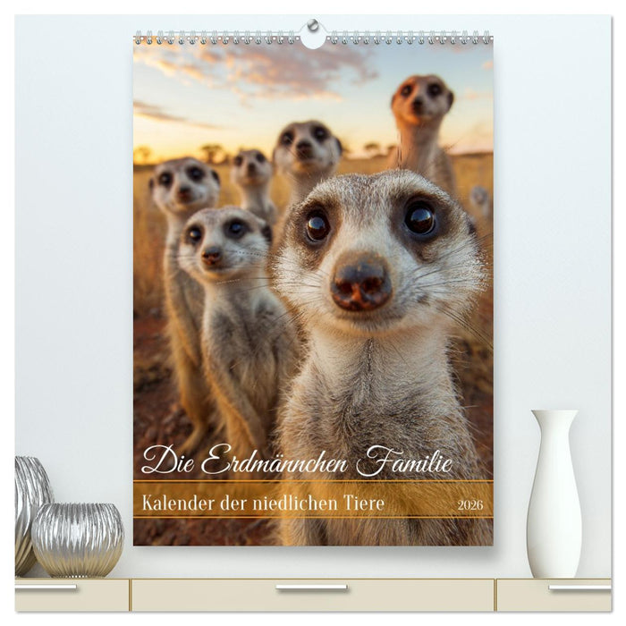 Die Erdmännchen Familie - Kalender der niedlichen Tiere (CALVENDO Premium Wandkalender 2026)
