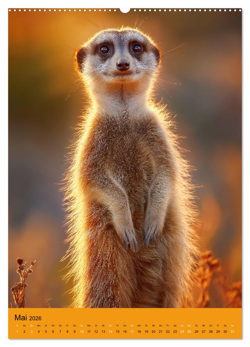 Die Erdmännchen Familie - Kalender der niedlichen Tiere (CALVENDO Premium Wandkalender 2026)