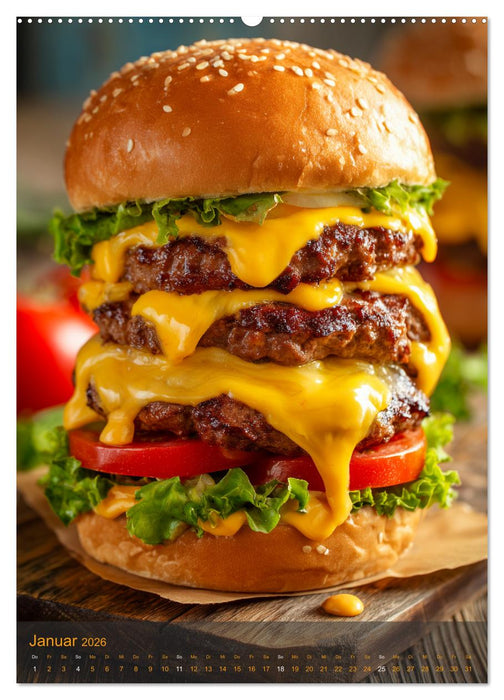 Burger Kalender - Foodporn für echte Burgerfans (CALVENDO Wandkalender 2026)