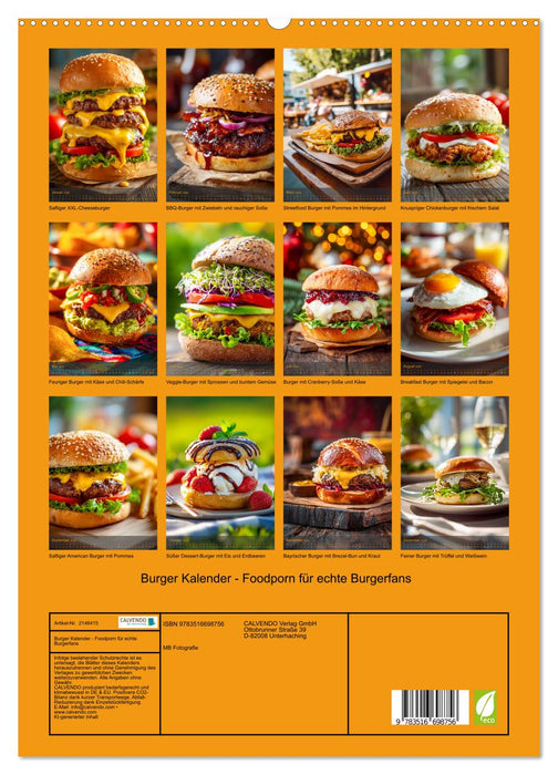 Burger Kalender - Foodporn für echte Burgerfans (CALVENDO Premium Wandkalender 2026)