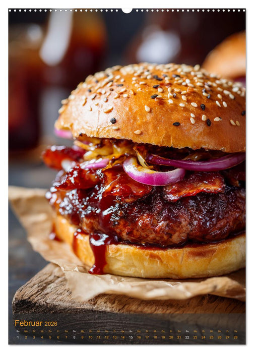 Burger Kalender - Foodporn für echte Burgerfans (CALVENDO Premium Wandkalender 2026)