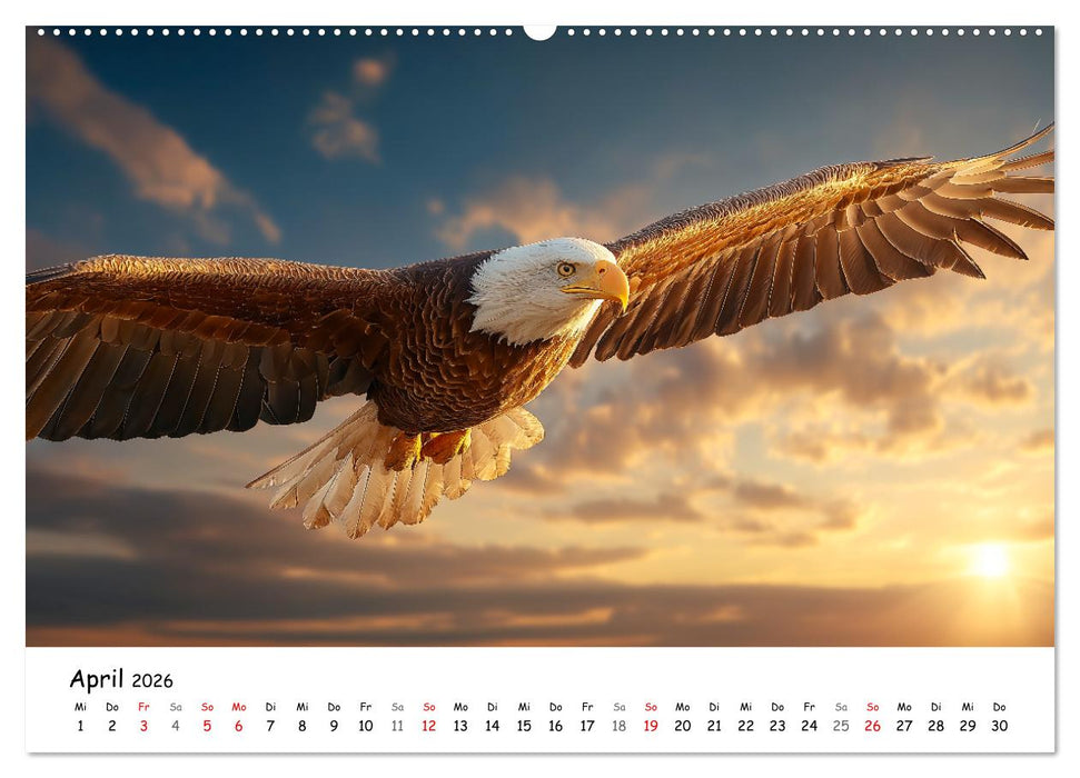 Majestätische Weißkopfseeadler - Der König der Lüfte (CALVENDO Wandkalender 2026)