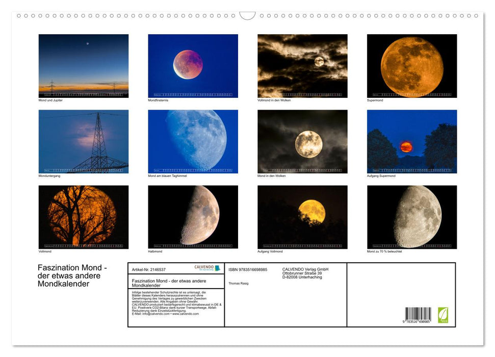 Faszination Mond - der etwas andere Mondkalender (CALVENDO Wandkalender 2026)