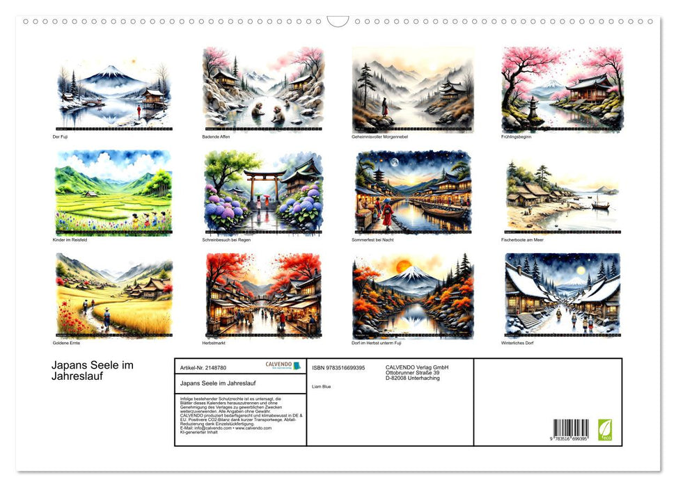 Japans Seele im Jahreslauf (CALVENDO Wandkalender 2026)