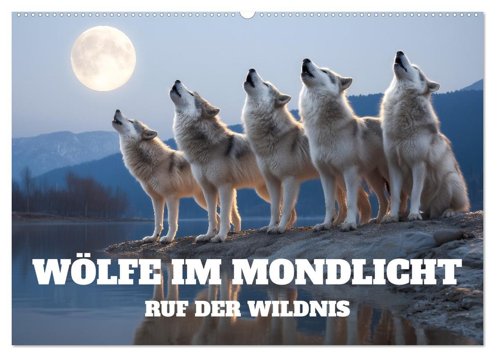 Wölfe im Mondlicht - Ruf der Wildnis (CALVENDO Wandkalender 2026)