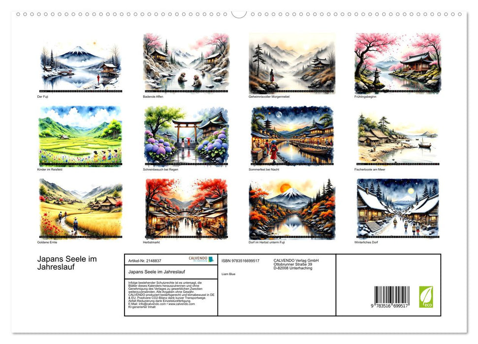 Japans Seele im Jahreslauf (CALVENDO Premium Wandkalender 2026)