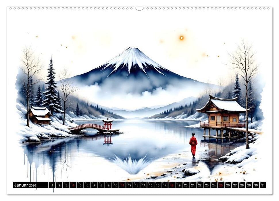 Japans Seele im Jahreslauf (CALVENDO Premium Wandkalender 2026)