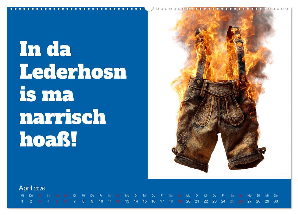 Bayerisch flirten, Gspusi! Bayern Kalender mit Dialekt und Mundart (CALVENDO Premium Wandkalender 2026)