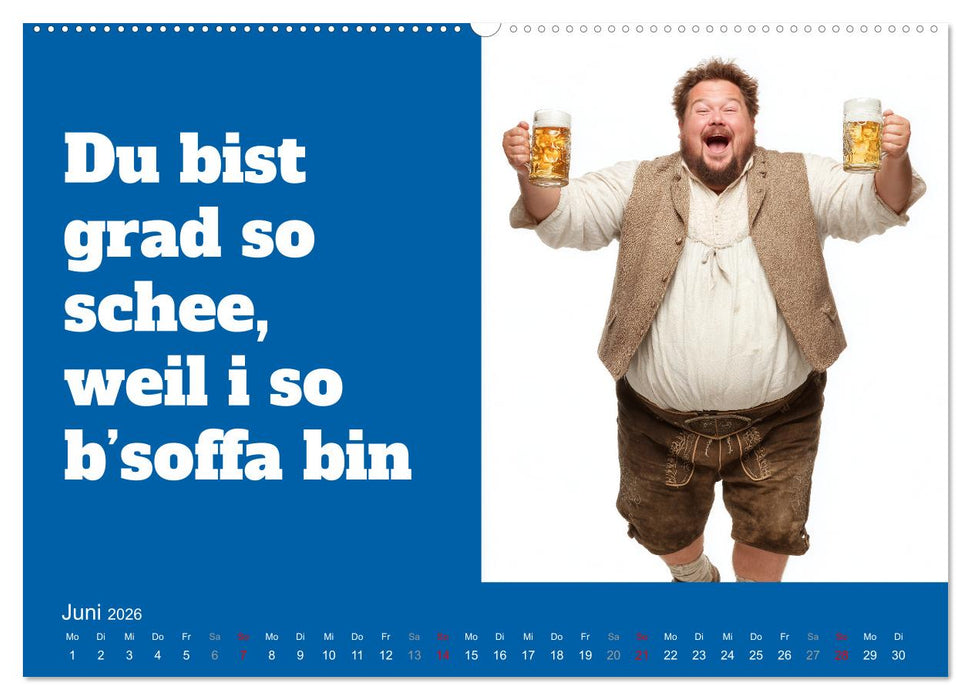 Bayerisch flirten, Gspusi! Bayern Kalender mit Dialekt und Mundart (CALVENDO Premium Wandkalender 2026)