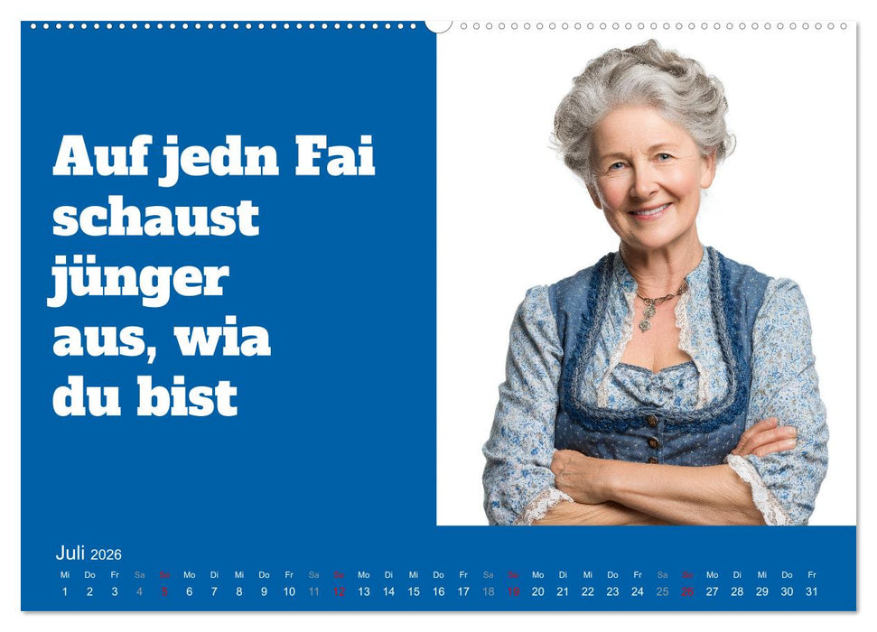 Bayerisch flirten, Gspusi! Bayern Kalender mit Dialekt und Mundart (CALVENDO Premium Wandkalender 2026)