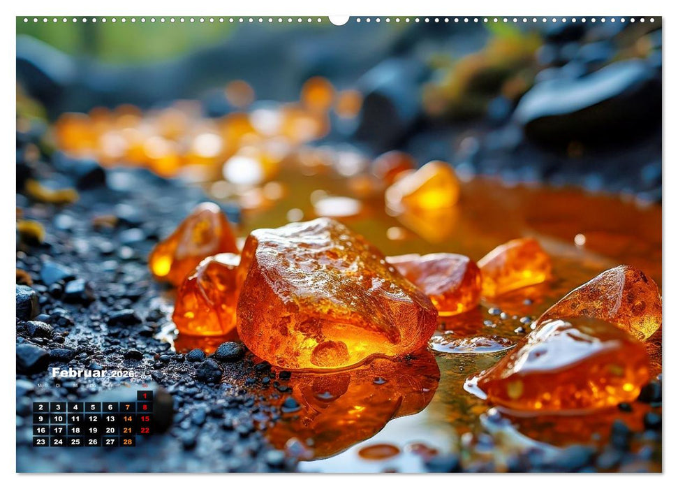 Bernstein mit Einschlüssen (CALVENDO Premium Wandkalender 2026)