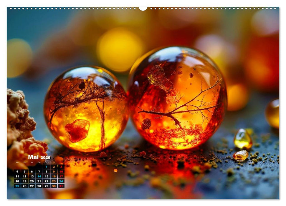Bernstein mit Einschlüssen (CALVENDO Premium Wandkalender 2026)