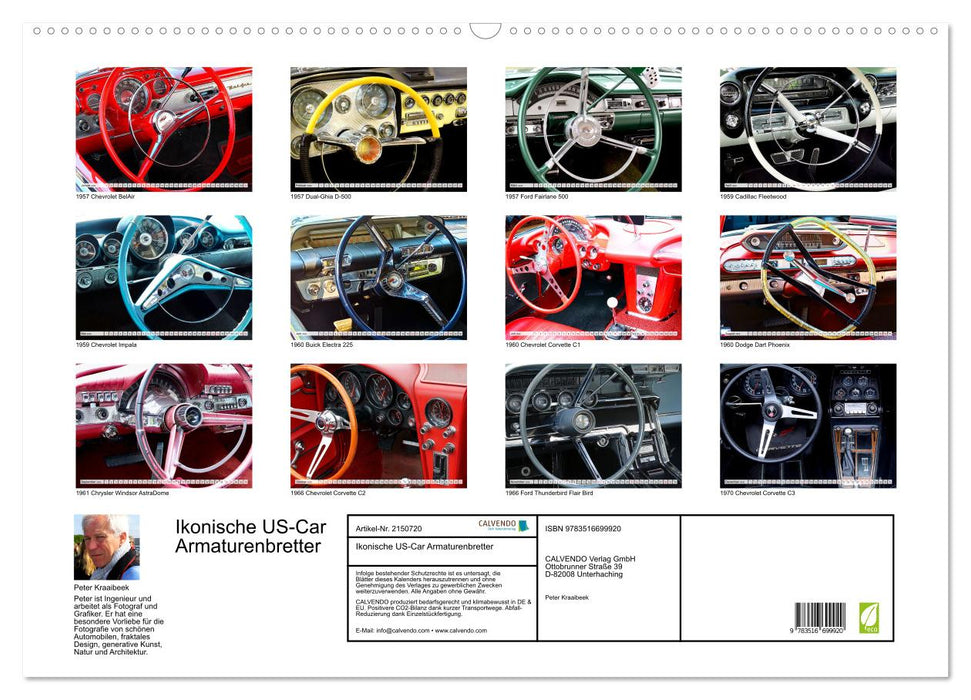 Ikonische US-Car Armaturenbretter (CALVENDO Wandkalender 2026)