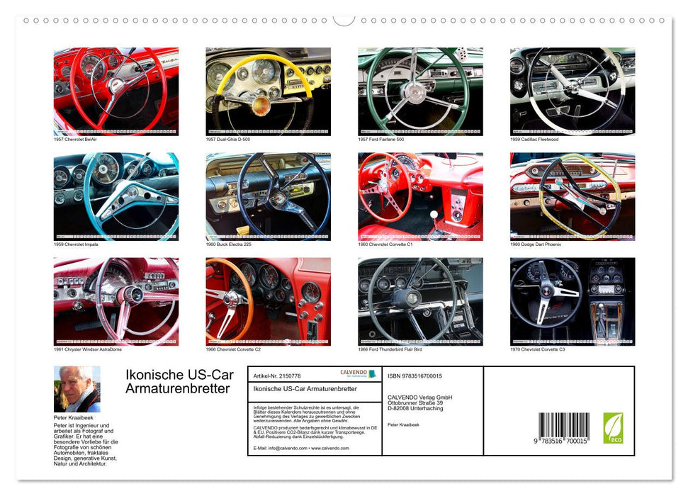 Ikonische US-Car Armaturenbretter (CALVENDO Premium Wandkalender 2026)