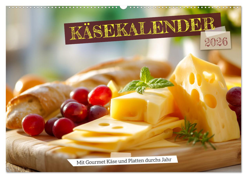 Käsekalender - mit Gourmet Käse und Platten durchs Jahr (CALVENDO Wandkalender 2026)