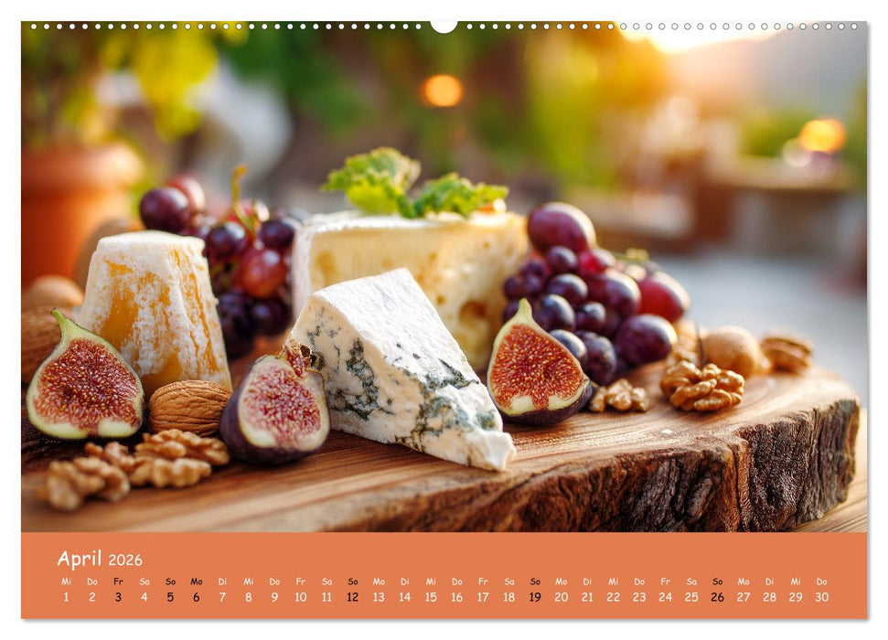 Käsekalender - mit Gourmet Käse und Platten durchs Jahr (CALVENDO Wandkalender 2026)