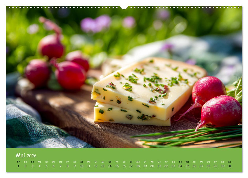 Käsekalender - mit Gourmet Käse und Platten durchs Jahr (CALVENDO Wandkalender 2026)