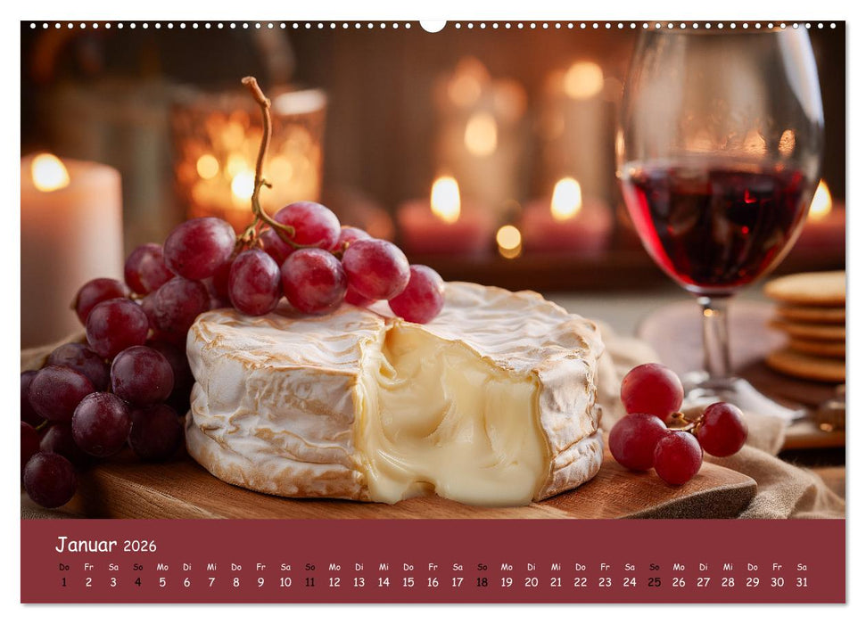 Käsekalender - mit Gourmet Käse und Platten durchs Jahr (CALVENDO Premium Wandkalender 2026)