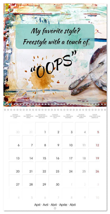 A Splash of color - Twelve months of artsy laughs (CALVENDO Monthly Calendar 2026)