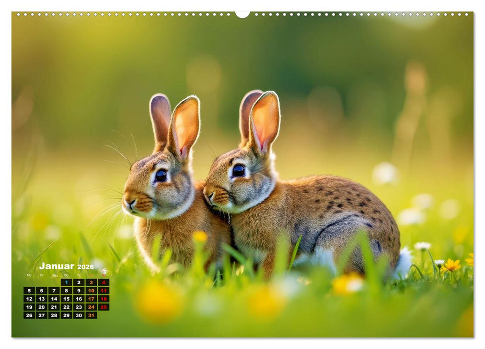 Kuschelige Kaninchen (CALVENDO Premium Wandkalender 2026)