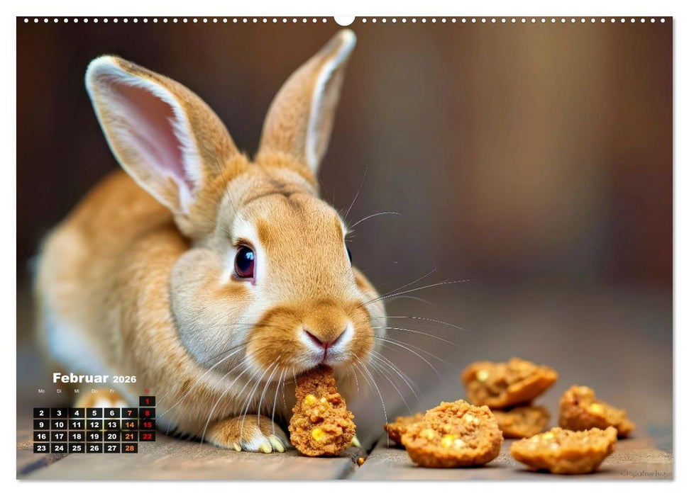 Kuschelige Kaninchen (CALVENDO Premium Wandkalender 2026)