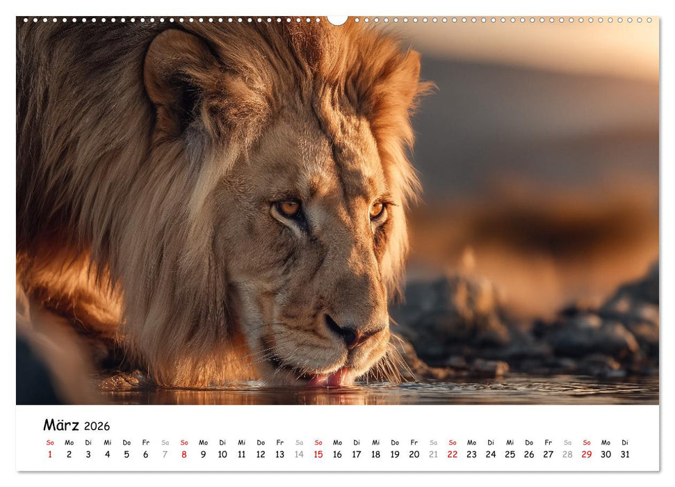 Löwen - Majestät der Wildnis (CALVENDO Premium Wandkalender 2026)