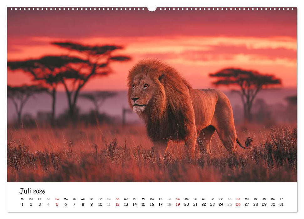 Löwen - Majestät der Wildnis (CALVENDO Premium Wandkalender 2026)