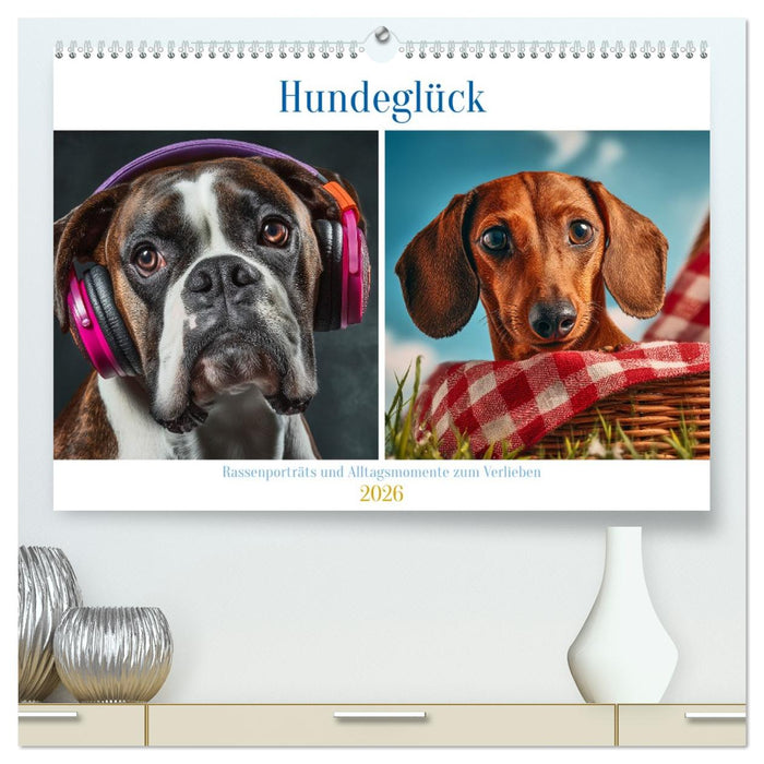 Hundeglück (CALVENDO Premium Wandkalender 2026)