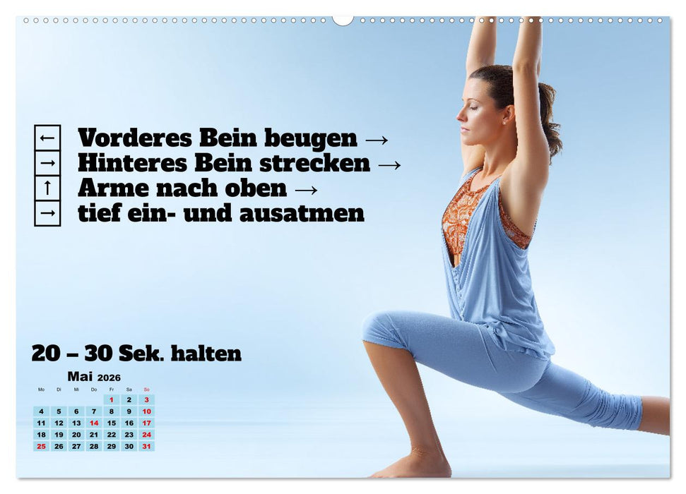 Yoga Kalender - Übungen und Meditation für jeden Monat (CALVENDO Wandkalender 2026)
