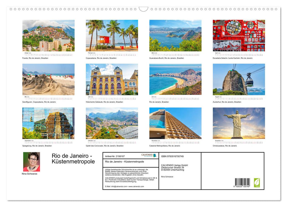 Rio de Janeiro - Küstenmetropole (CALVENDO Wandkalender 2026)