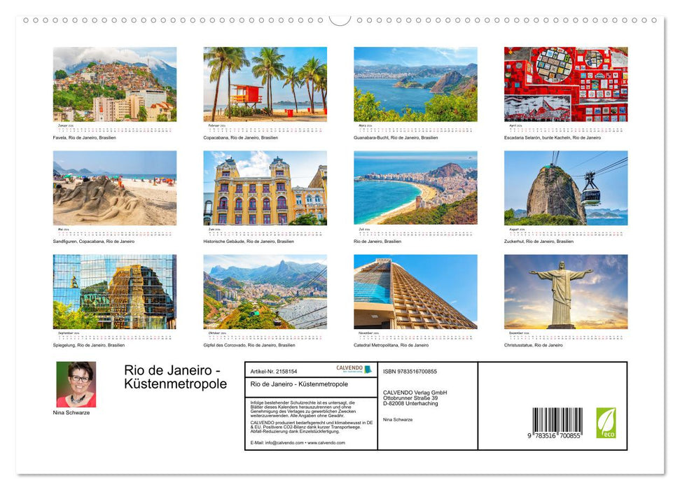 Rio de Janeiro - Küstenmetropole (CALVENDO Premium Wandkalender 2026)