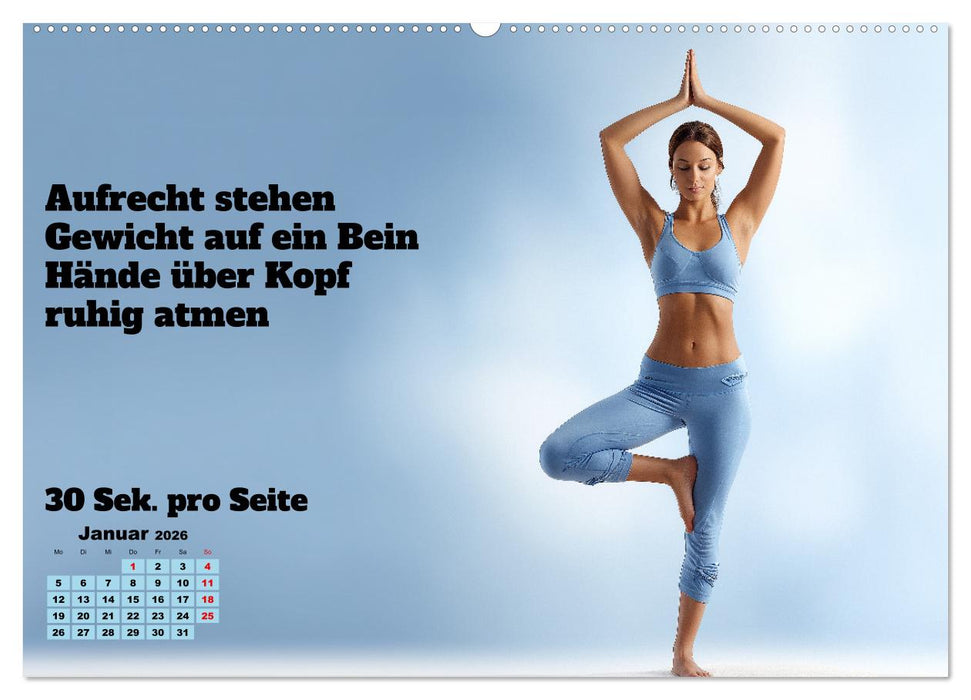 Yoga Kalender - Übungen und Meditation für jeden Monat (CALVENDO Premium Wandkalender 2026)