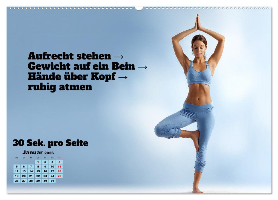 Yoga Kalender - Übungen und Meditation für jeden Monat (CALVENDO Premium Wandkalender 2026)