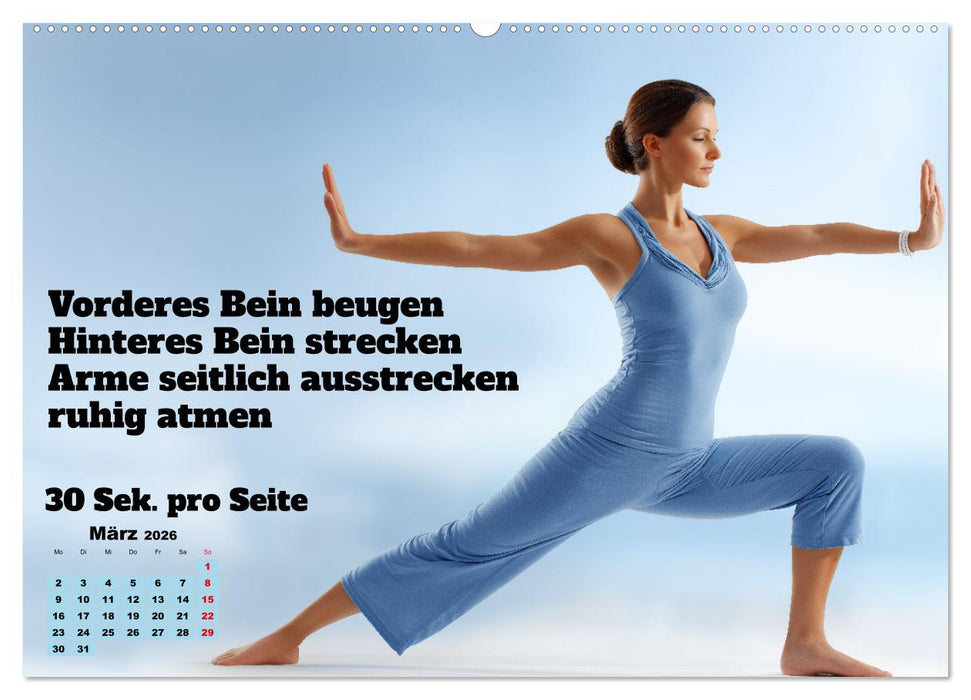 Yoga Kalender - Übungen und Meditation für jeden Monat (CALVENDO Premium Wandkalender 2026)