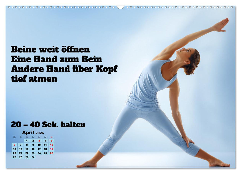 Yoga Kalender - Übungen und Meditation für jeden Monat (CALVENDO Premium Wandkalender 2026)