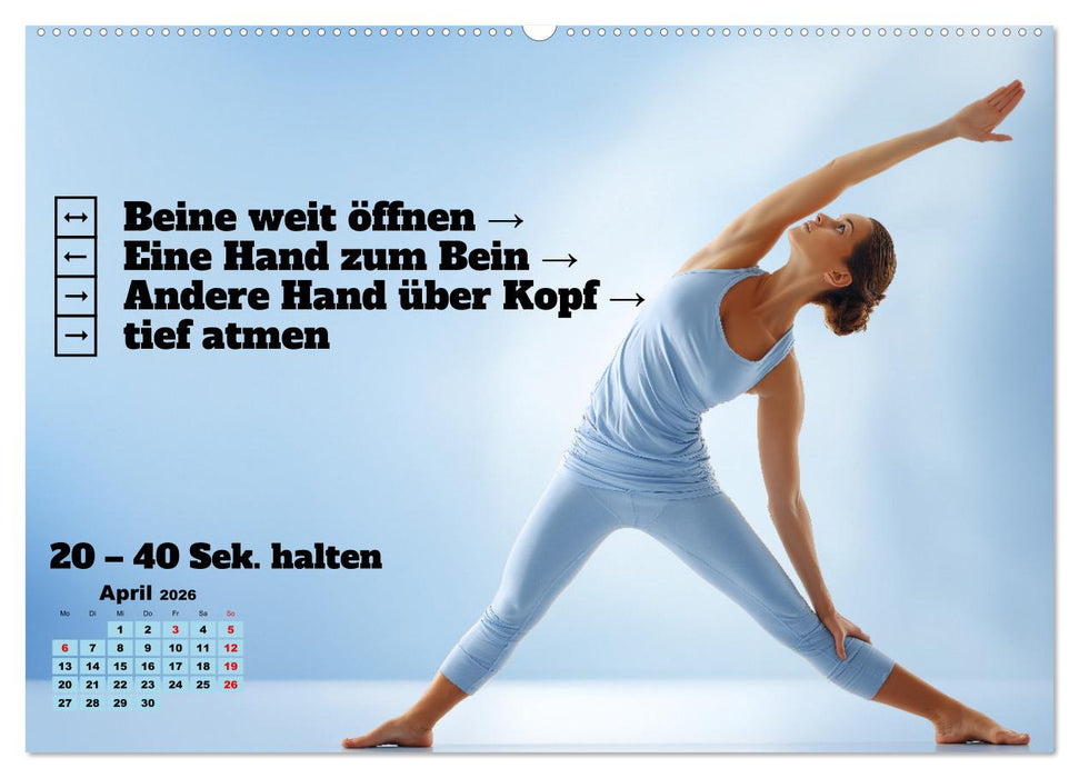 Yoga Kalender - Übungen und Meditation für jeden Monat (CALVENDO Premium Wandkalender 2026)