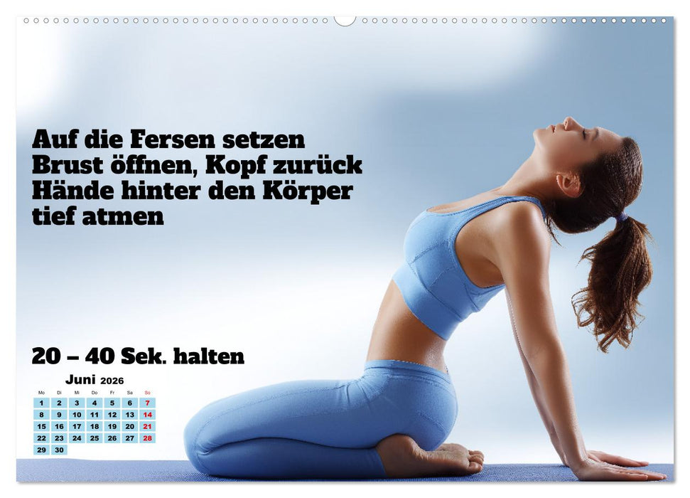 Yoga Kalender - Übungen und Meditation für jeden Monat (CALVENDO Premium Wandkalender 2026)
