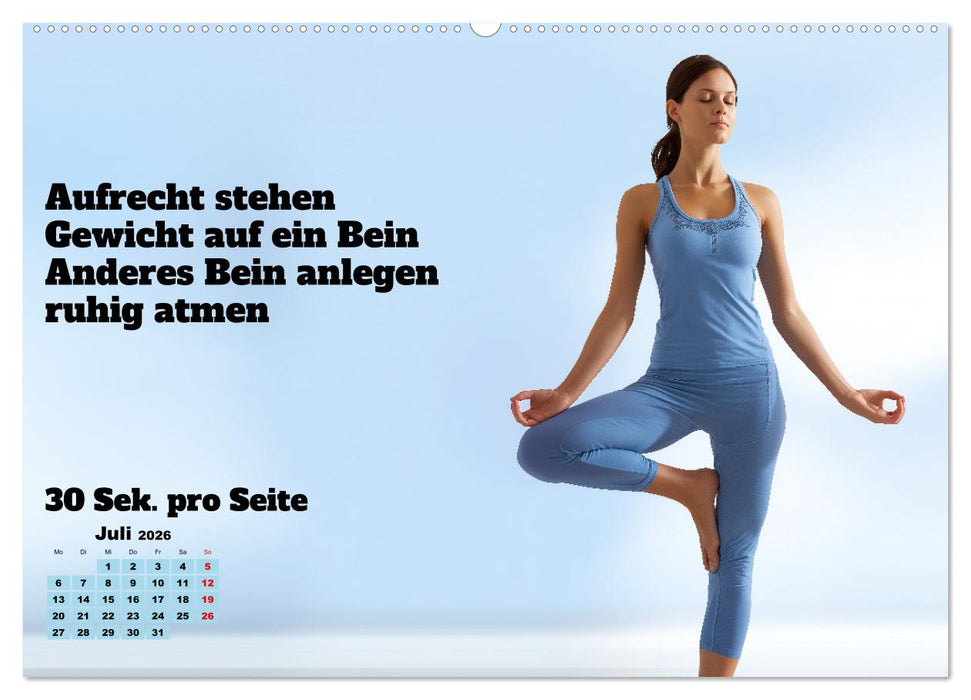 Yoga Kalender - Übungen und Meditation für jeden Monat (CALVENDO Premium Wandkalender 2026)